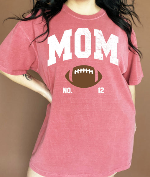 Pre Order: Football Mom Red with Custom Numbers
